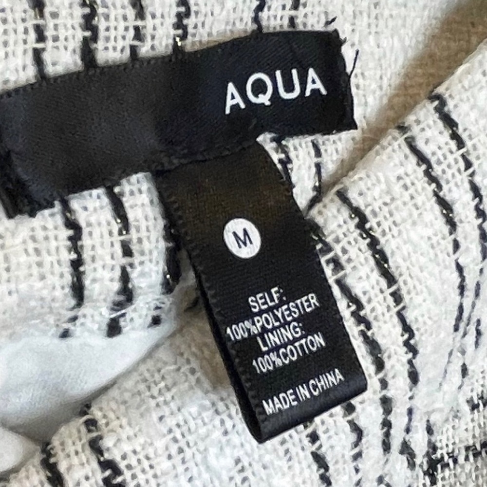 EUC Aqua White & Black Tweed Mini Skirt size M - Picture 3 of 5